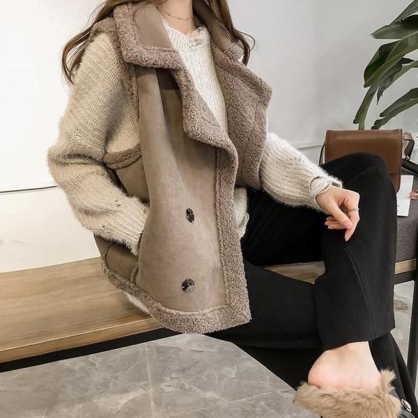 MFNC030061 - 여성 페이크퍼 무스탕 조끼