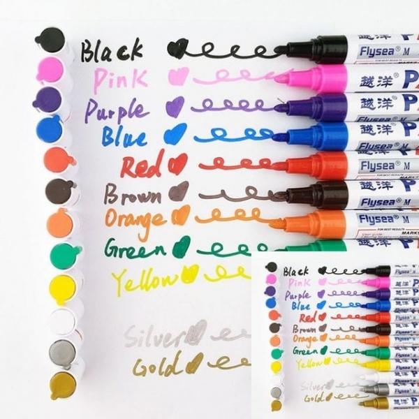 아크릴 페인트 마커 12색 색칠마카 아크릴마카세트