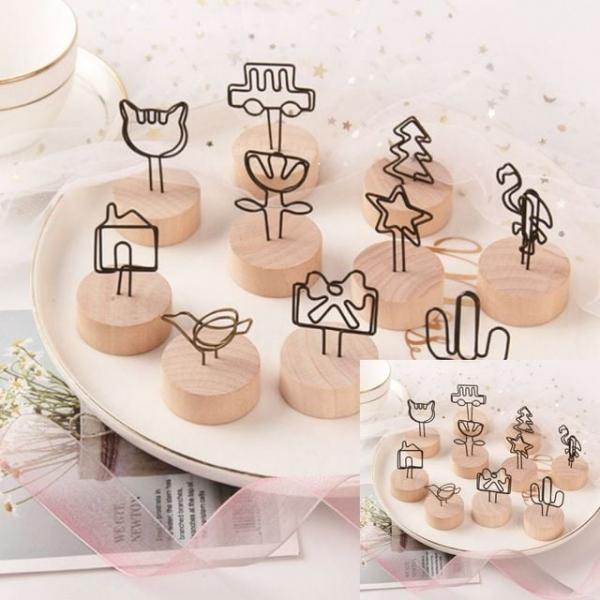 우드 메모 홀더 스탠드 엽서꽂이 원목메모꽂이