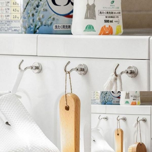 냉장고 자석 마스크 걸이 현관문걸이 실버자석후크16mm