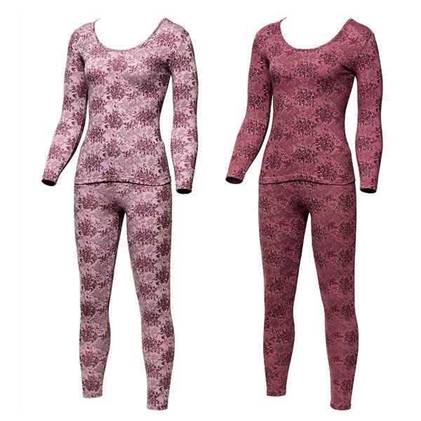 TRY 여성 텐셀 플라워 나염내복 여성내의 상하세트