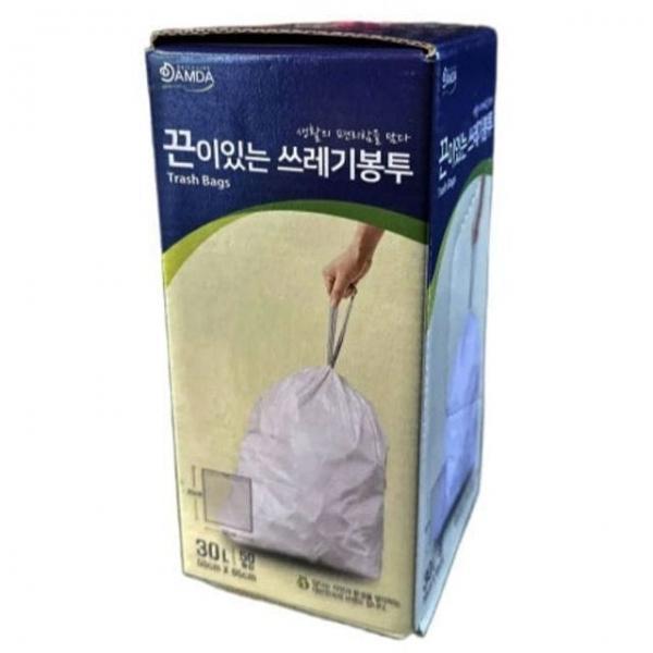 쿨샵 끈 손잡이형 쓰레기봉투 간편한 뽑아쓰는 다용도봉투 30리터 50매입