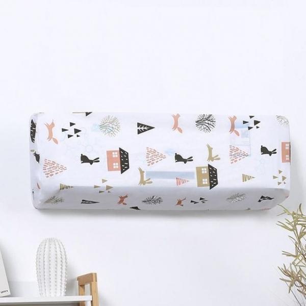 잔솔 벽걸이 에어컨커버 가리개 스판 덮개 보관 세트