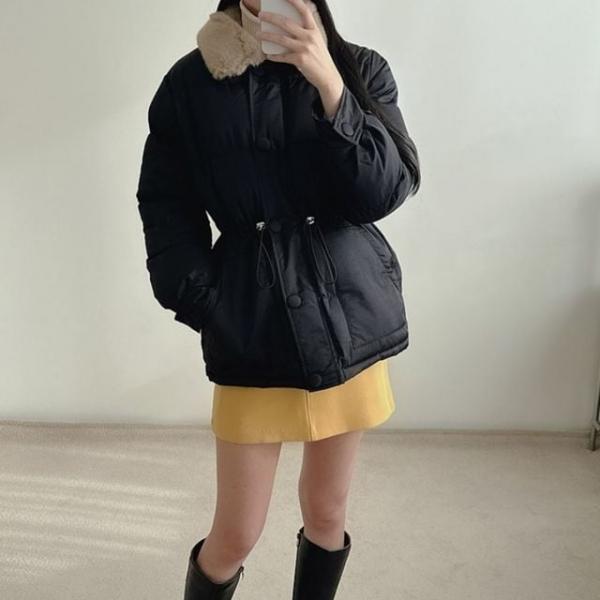 허리스트링 카라퍼 숏패딩 SNY-0052