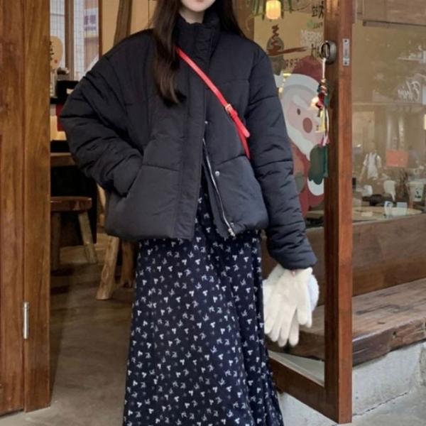 반하이넥 이중잠금 무광 숏패딩 SNY-0050