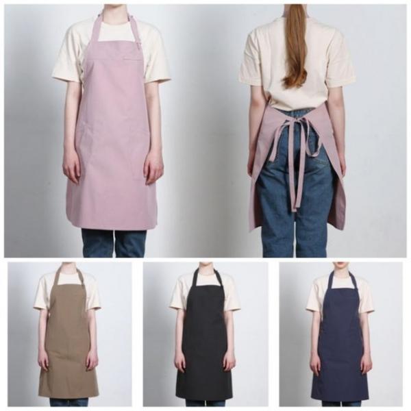 7색 1개 생활방수 무지 앞치마 공방 작업 앞치마 카페 바리스타 홀서빙 유니폼 단체