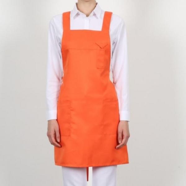 오렌지 H형 펜꽂이 주머니 매장 앞치마 식당 홀 서빙 앞치마 유니폼 단체 업소용