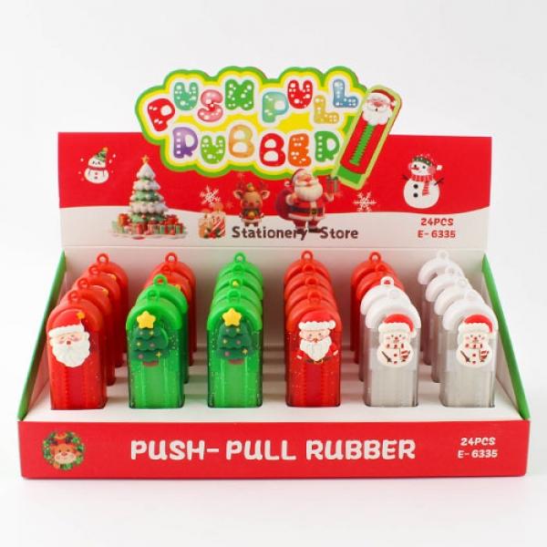 125B] 1500 크리스마스 슬라이드 지우개 (24개세트)