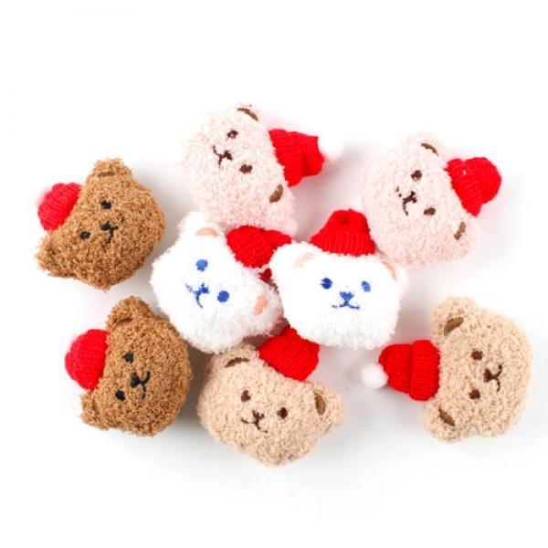 123A] 1000 크리스마스 곰돌이 브로치 (8개세트)