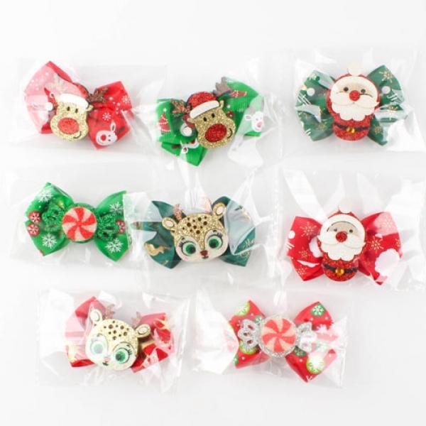 D15] 2000 크리스마스 리본 머리핀 (16개세트)