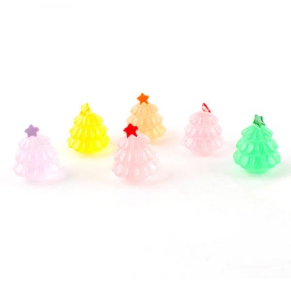 D15] 500 크리스마스 칼라 트리 피규어 (6개세트)