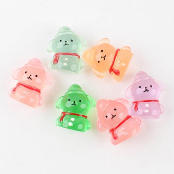 D15] 600 크리스마스 강아지 눈사람 피규어 (6개세트)