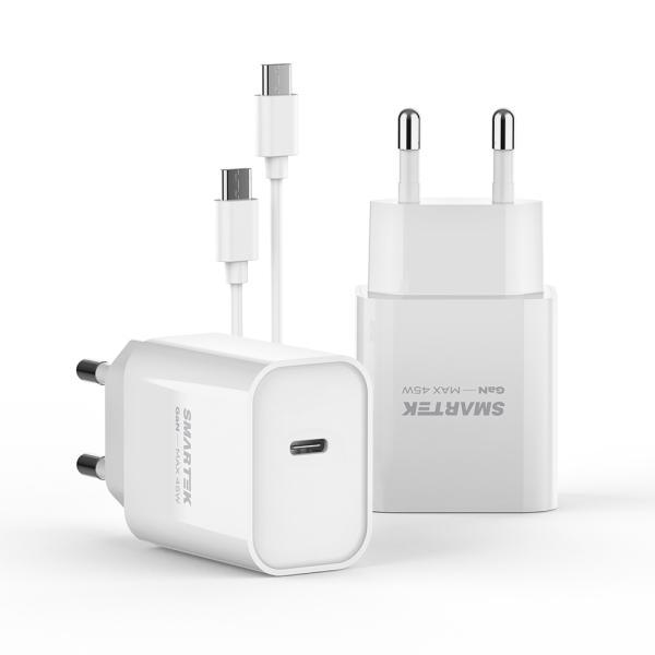 [스마텍] MAX PD 45W 초고속 GAN 충전기 (CtoC 케이블 포함) (STQC-G45W(CT))