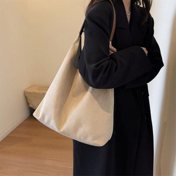 부드러운 스웨이드 소프트 브라운 데일리 미니멀 호보백