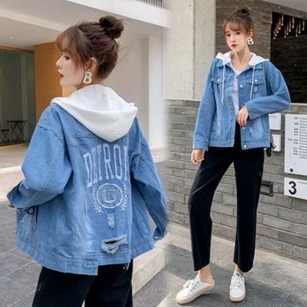 LF88300 커플 남녀공용 후드 분리 청자켓 데님자켓