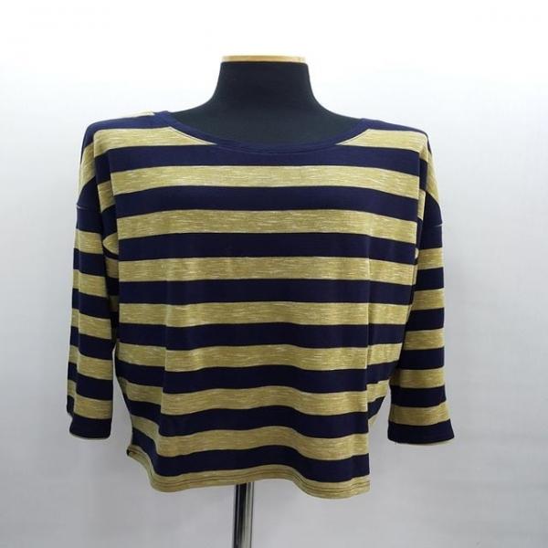 F0112 신상 오버핏 스트 단가라 라운드 박스 티