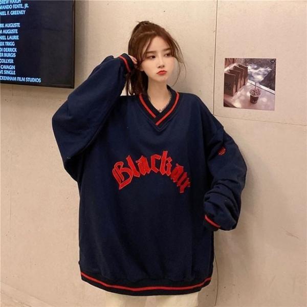 F58607 레터 오버핏 긴팔티 맨투맨 야구티 남녀공용