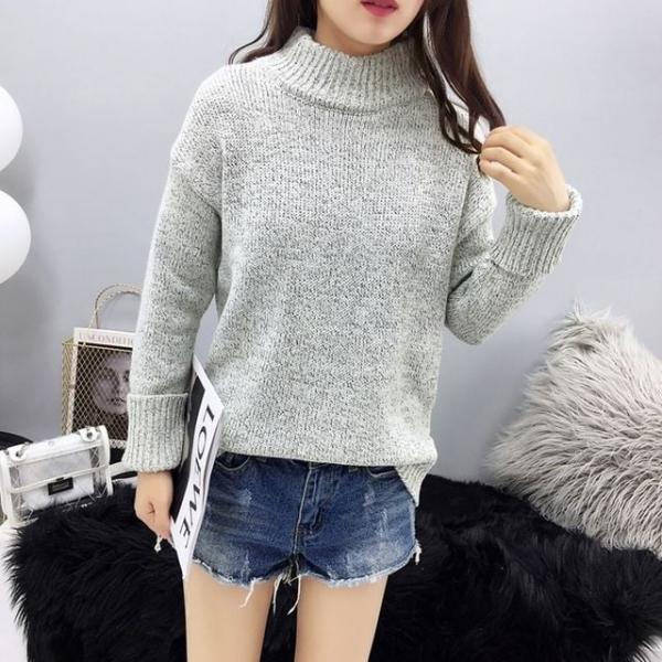 W06574 하이넥 목폴라 니트티 반목 폴라 터들 스웨터