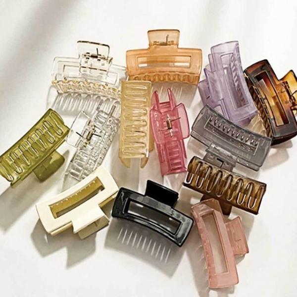 유광 헤어집게핀 사각 머리핀 올림