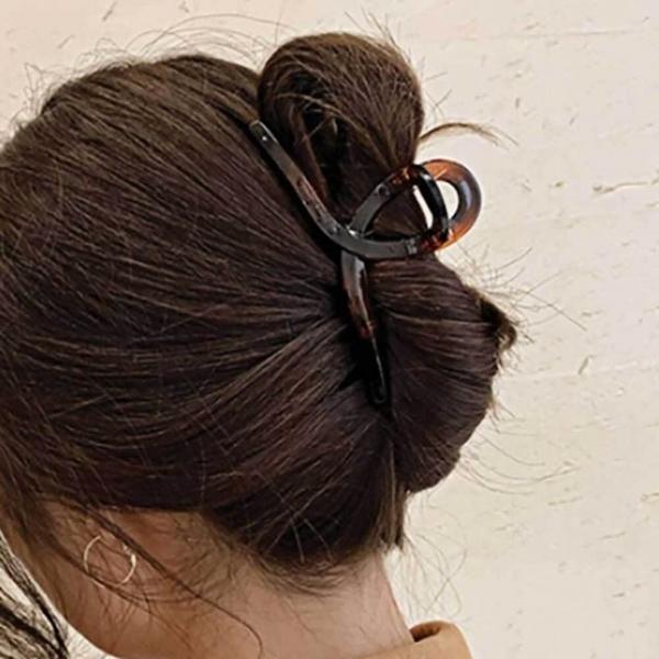꼬임 헤어 집게핀 반머리 유광