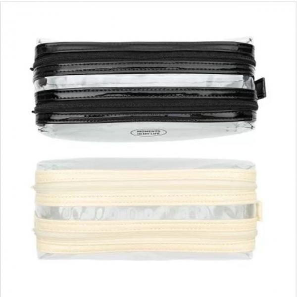 11000 투명 더블 포켓 봉제필통 PVC소재 모닝글로리