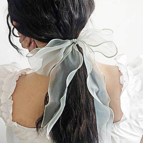 쉬폰 리본 머리끈 헤어 스타일링