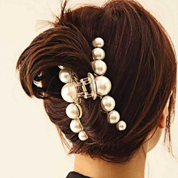 진주 집게핀 올림머리 머리핀 악세사리