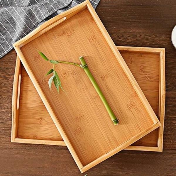 대나무 우드트레이 손잡이 간식 주방