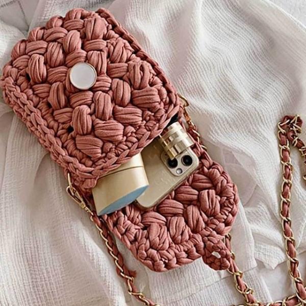 코바늘 핸드폰 가방 유니크 네트백