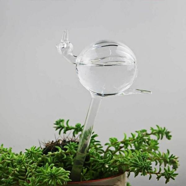 유리 화분급수기 달팽이 투명 식물