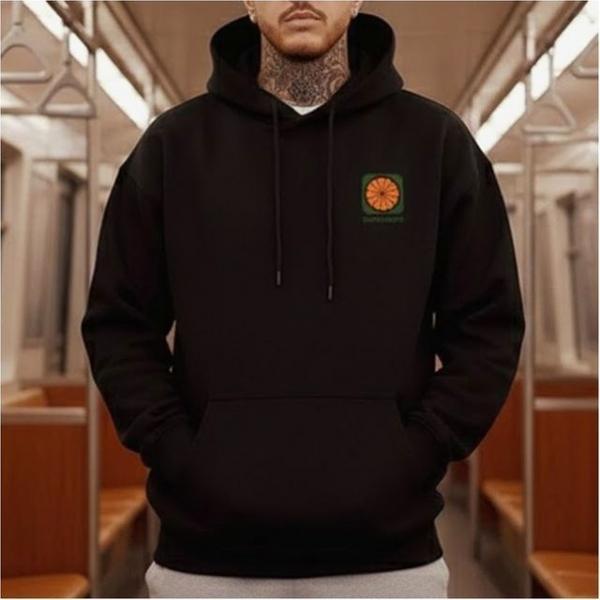 남성 백프린팅 포인트 루즈핏 후드티 데일리 티셔츠 2색