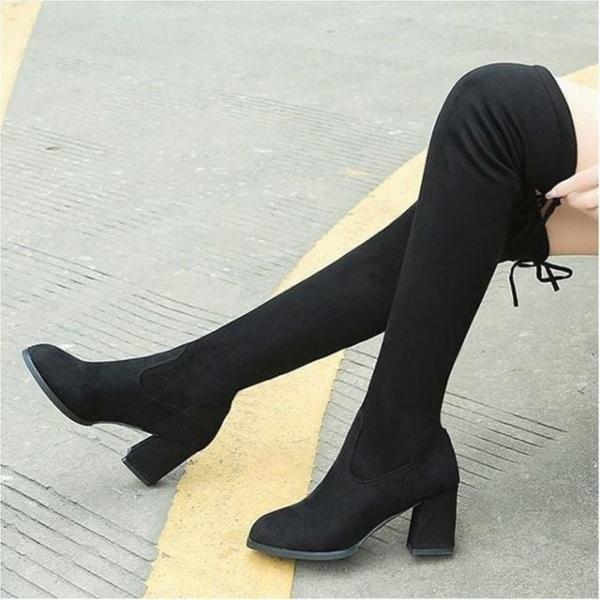 여성 오버니하이 슬림핏 삭스 롱부츠 겨울 기모안감