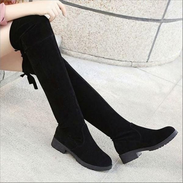 여성 오버니하이 롱부츠 스웨이드 기모안감 겨울 신발