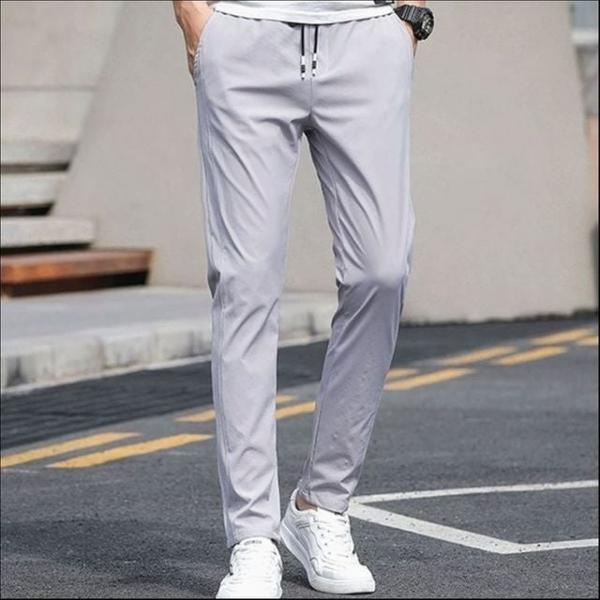 남성 기모안감 포근한 캐주얼바지 일자핏 밴딩 슬랙스 4색