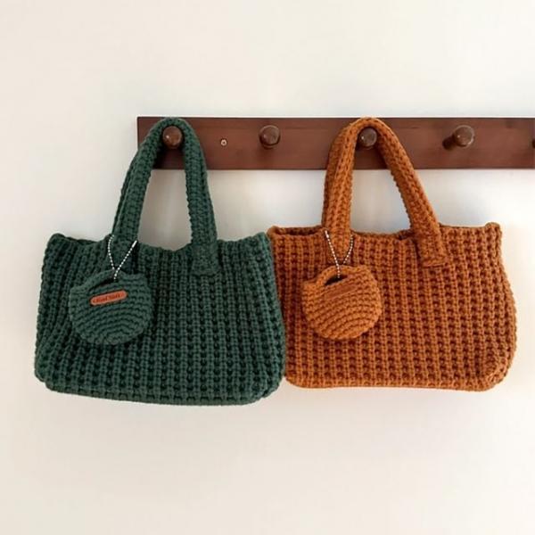 핸드메이드 니트 뜨개 토트백 가방 숄더백 미니 가방
