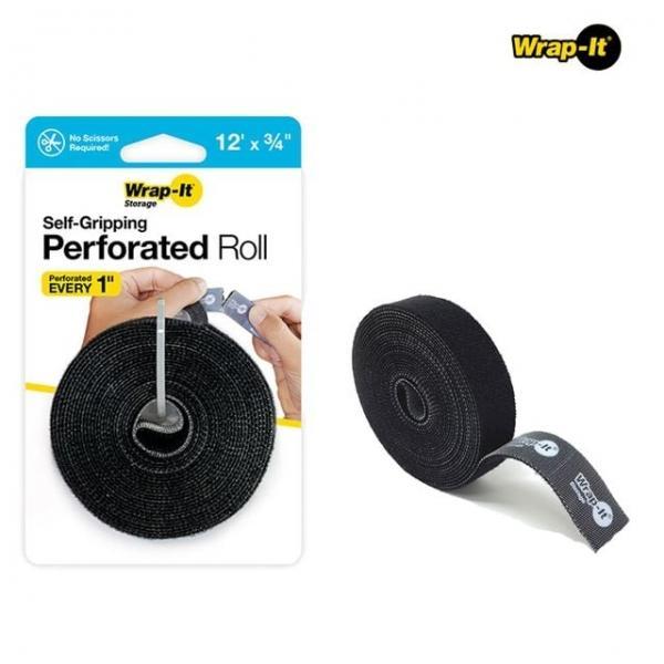 전선스티커 랜선 찍찍이 3600x19mm 셀프그립 검정 핸드커팅롤 선정리타이