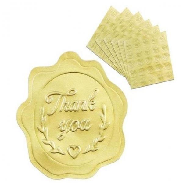 금박 봉인 스티커 황금 양각 땡큐 250pcs