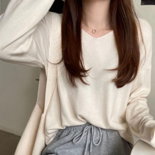 베이직 브이넥 데일리 소프트 니트 JSC-d0215