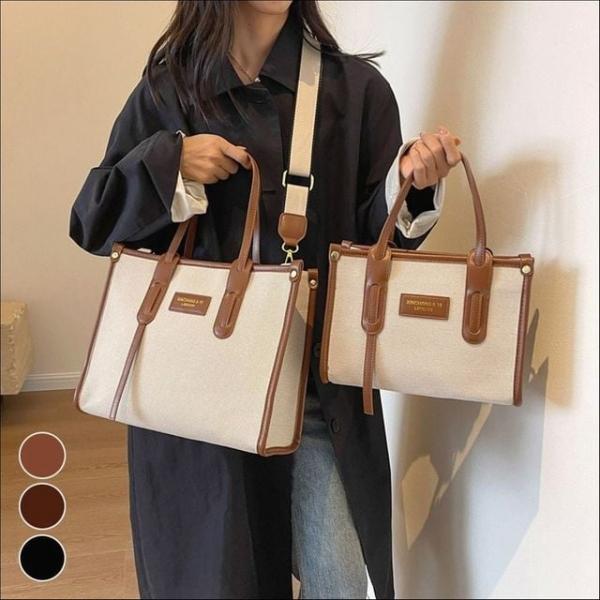 캔버스 크로스백 여성 숄더백 배색 토트백 가방