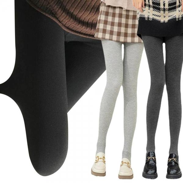 여성 스판 골지 니트 레깅스 보온 밴딩 쫄쫄이 트레이닝