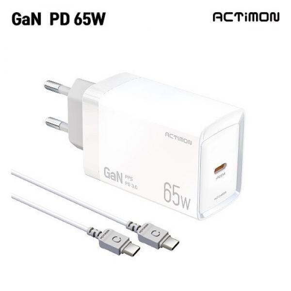 [액티몬] GaN PD 65W C타입 초고속 가정용 충전기 MON-PD65W - PD C to C