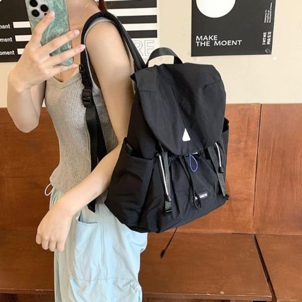 대용량 스트링 후드 캐주얼 데일리 백팩 5FW