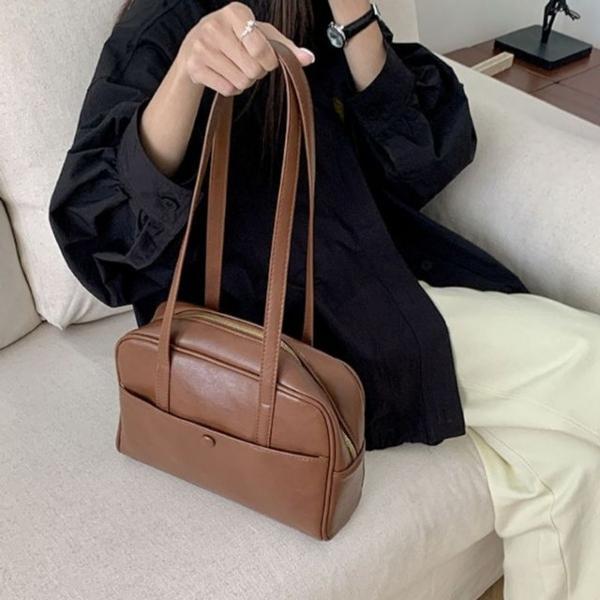 슬림 더블 핸들 구조 데일리 레더 토트백 5FW