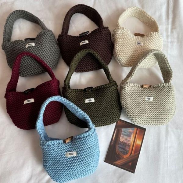 니트 조직 텍스처 미니 수공 토트백 컬렉션 5FW