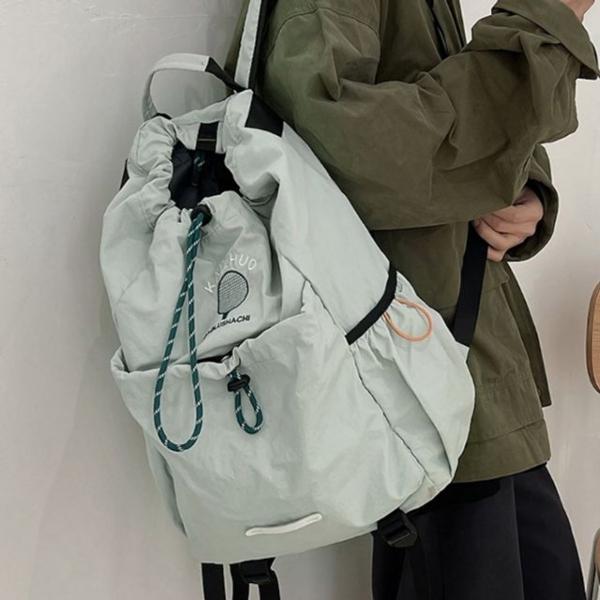 컬러 패널 스트링 포인트 데일리 소프트 백팩 5FW