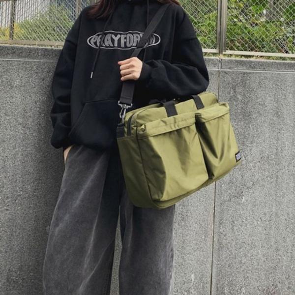 와이드 스트랩 대용량 포켓 데일리 쇼퍼 토트백 5FW