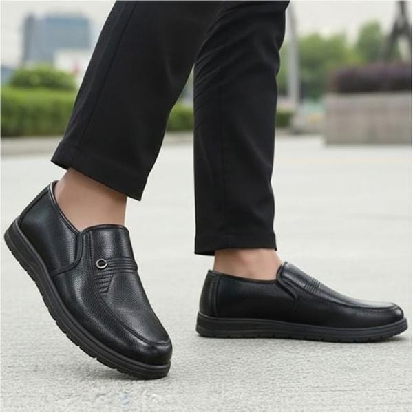 남성 깔끔한 캐주얼 정장 로퍼 겨울 기모안감 구두