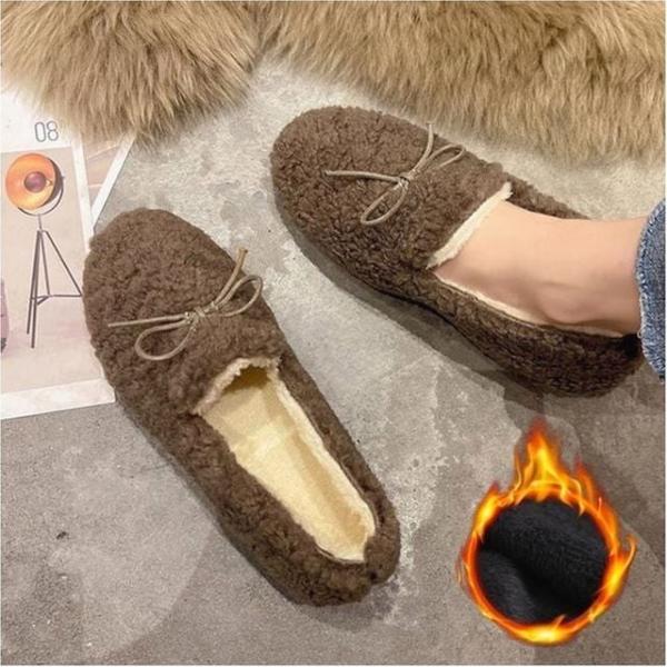 여성 겨울 뽀글이로퍼 플랫슈즈 단화 퍼 슬립온 4색