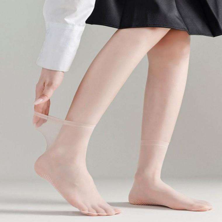 여성 2컬러 부드러운 탄탄 탄력밴딩 미끄럼방지 발목레그웨어 10개