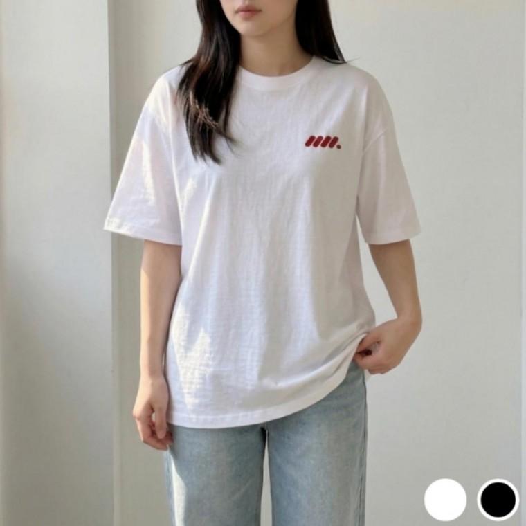 2컬러 여름 쾌적한 여유핏 순면 기본 반팔티셔츠